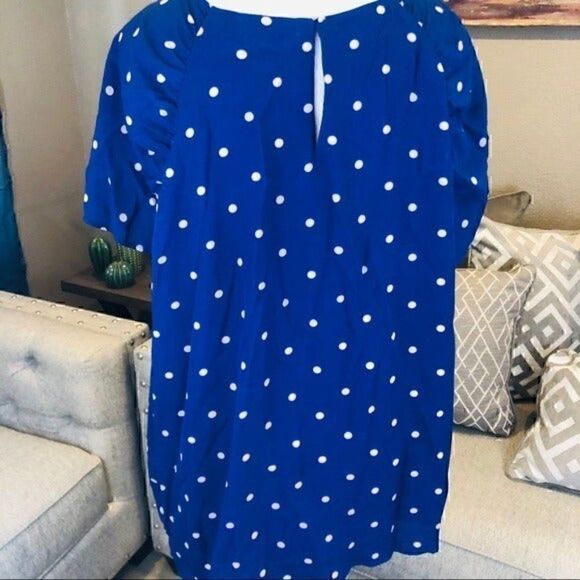 Gibson blue polka dot casual top 3X - Picture 4 of 10